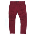 M1926 - Makobi Core Denim Biker Jeans - Burgundy