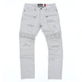 M1926 - Makobi Core Denim Biker Jeans - Light Gray