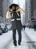 F7700 Apollo Long Quilted Jacket  - Black