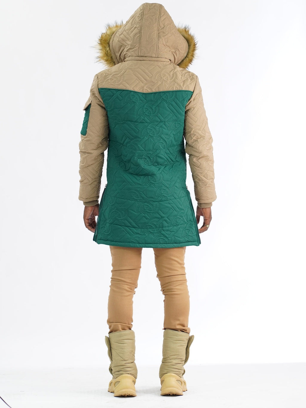 F7700 Apollo Long Quilted Jacket  - Green