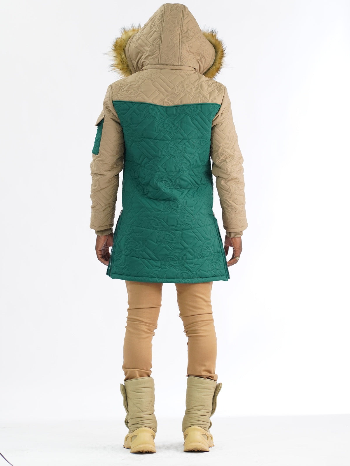 F7700 Apollo Long Quilted Jacket  - Green