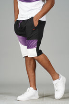 M673 Jacquard Suede Shorts - White Black
