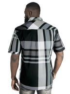 V842 Robert Plaid Button-Down Shirt - Black