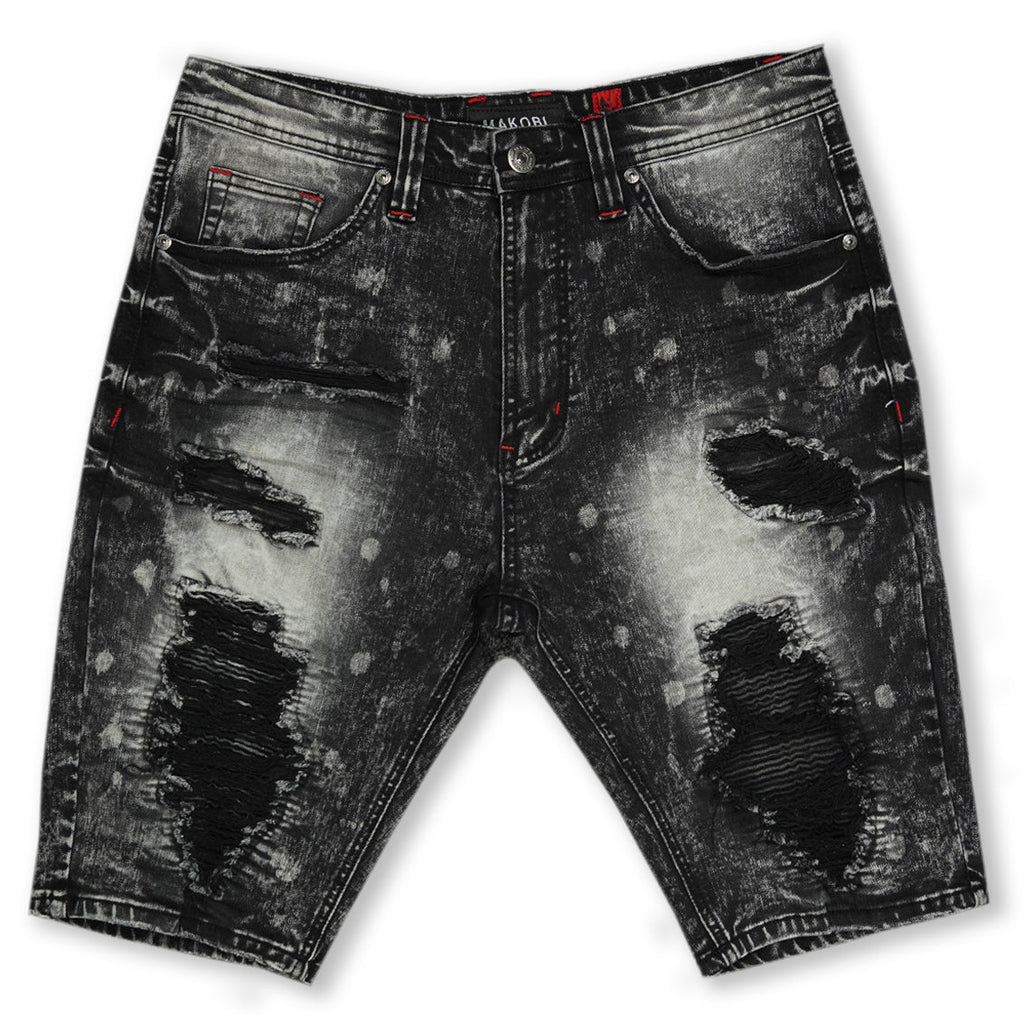 M771 Pacifica Shredded Shorts - Black Wash