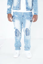 M1980 Cannon Shredded Denim Jeans - Light Wash
