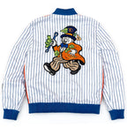 F1047 Earners League Satin Varsity Jacket - White