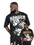 F171 Crop Heaven Saint Tee - Black