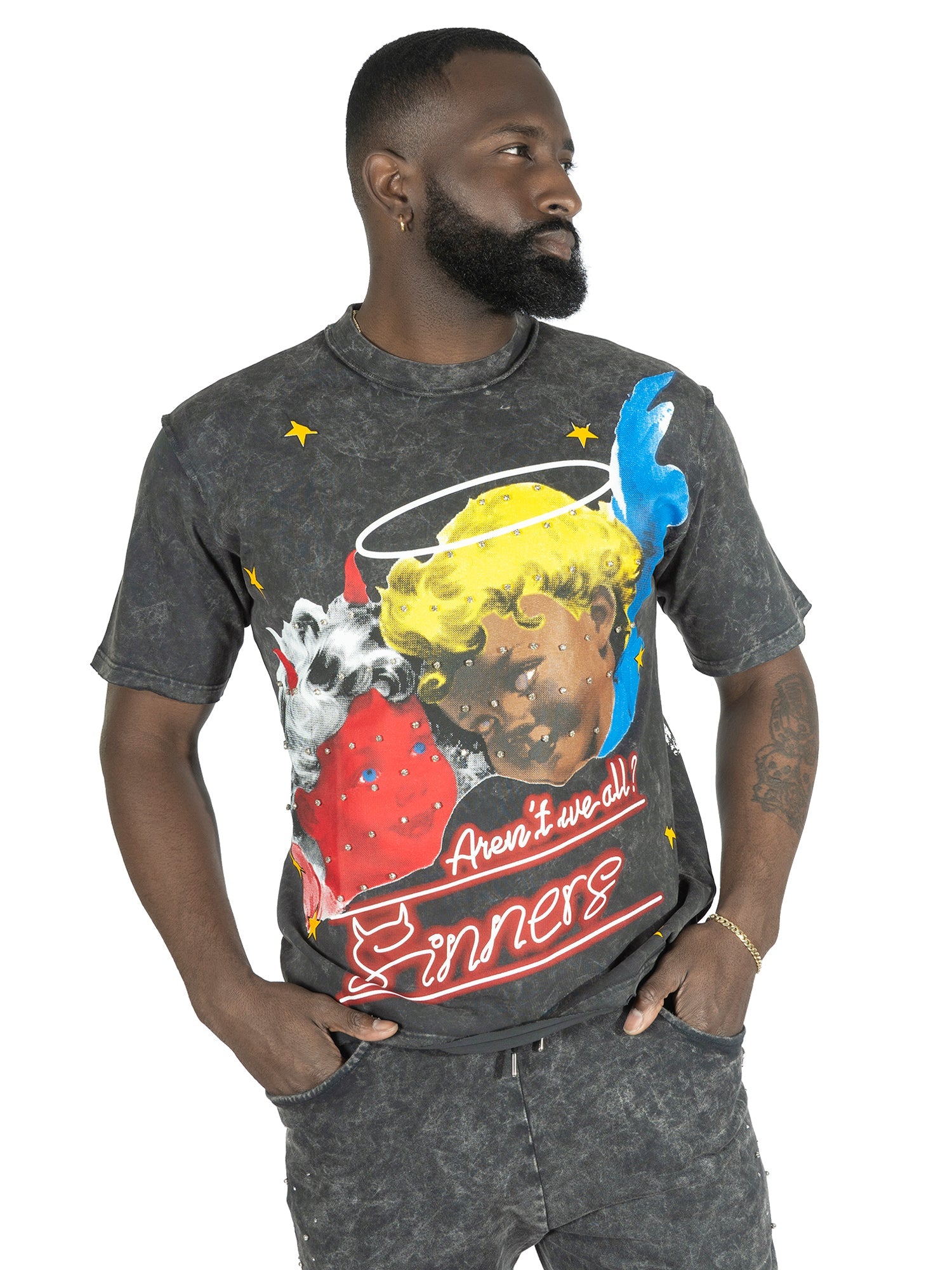 F173 Sinners Boxed Tee - Black
