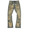 F1772 Basel Distressed Stacked Jeans - Dirt
