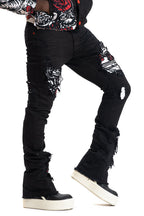 F1944 Cashay Tapestry Denim Jeans - Black