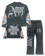Set | F4226 Amor Jogging Set - Black