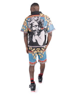 F530 The SAINT Tapestry Oversized Button-down Shirt - Black