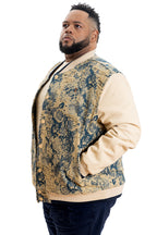 M1096 Veroma Tapestry Varsity Jacket - Khaki