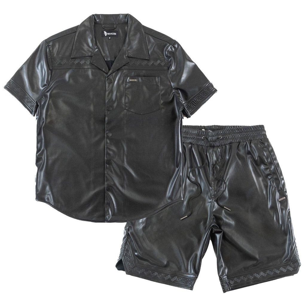 M429 Bellucci Vegan Leather Shirt - Black