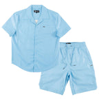 M429 Bellucci Vegan Leather Shirt - Blue