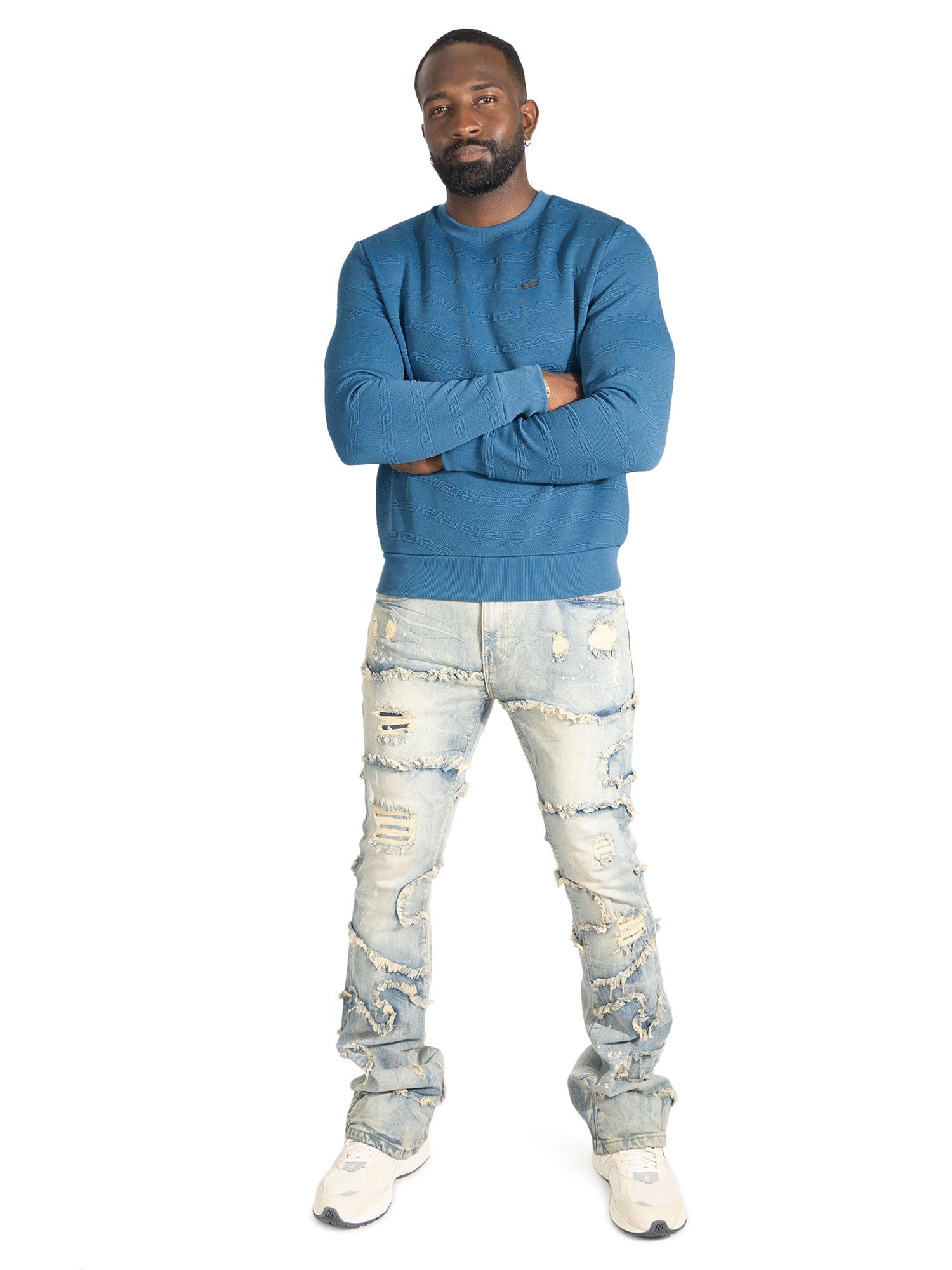 Sweatshirt | M4412 Bianco Crewneck - Blue