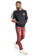 Sweatshirt | M4555 Lorenzo Jacquard Crewneck - Black