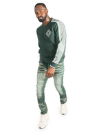Sweatshirt | M4555 Lorenzo Jacquard Crewneck - Green