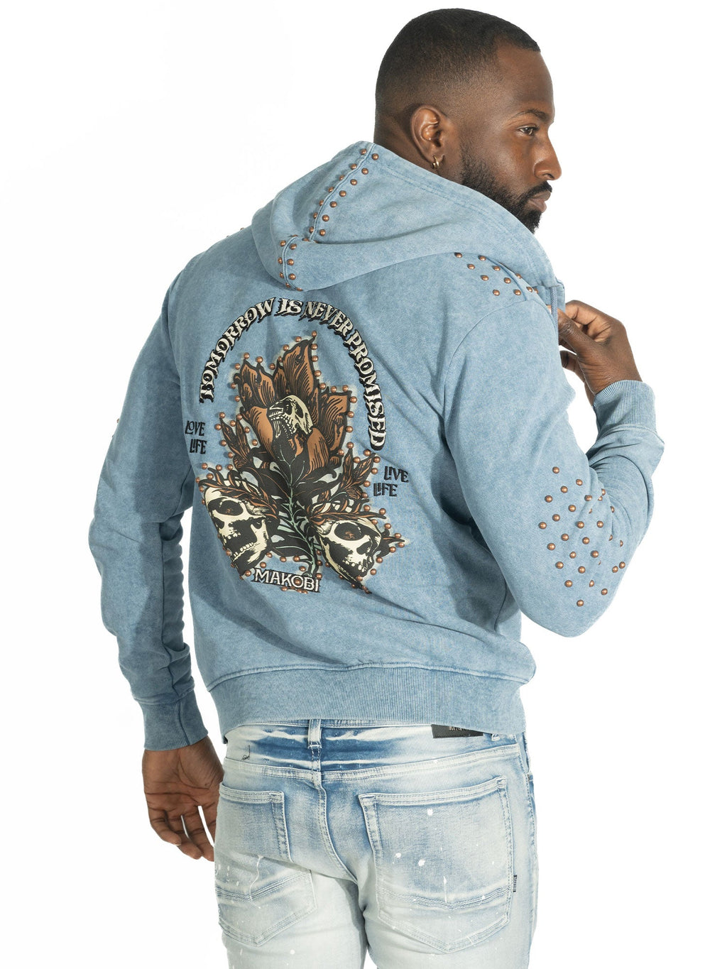 Hoodie | M5345 Bianco Zip Up - Blue