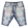 M748 Makobi Hermosa Shredded Shorts - Light Wash