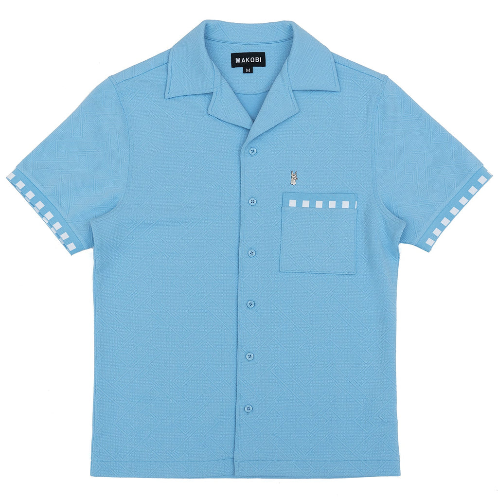 M863 Bianchi Jacquard Button Down - Blue