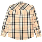 V1826 Brandon Long sleeves Plaid Shirt - Khaki